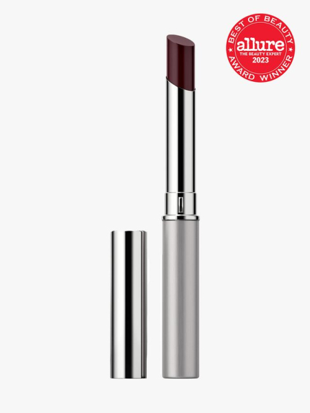 Clinique Black Honey Almost Lipstick silver tube of lipstick with red Allure Best of Beauty 2023 seal in the top right corner