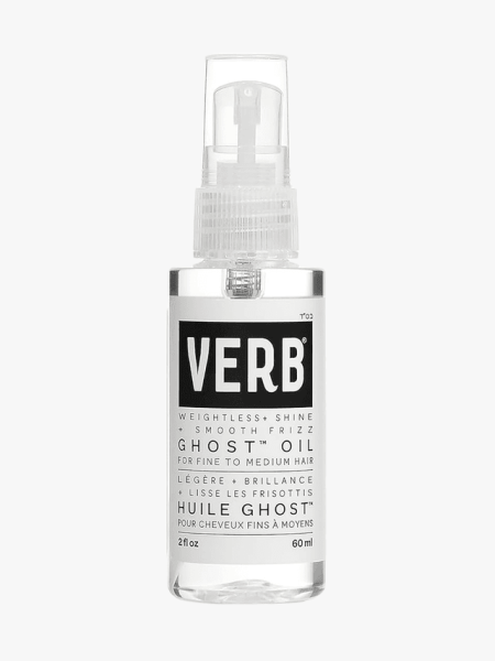 Verb Ghost Oil in branded transparent spray component on a light gray background