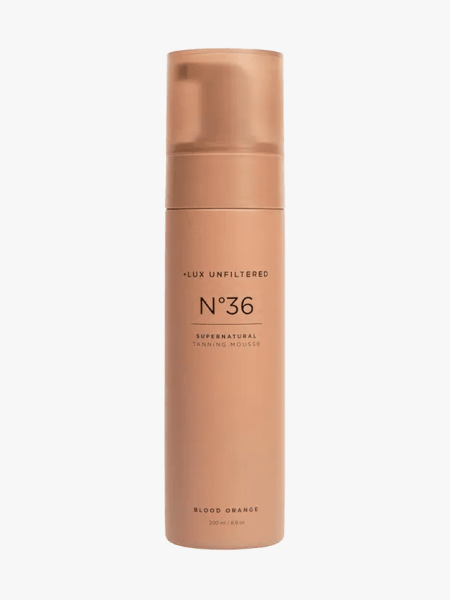 Lux Unfiltered N°36 Tanning Mousse in branded component on a light gray background