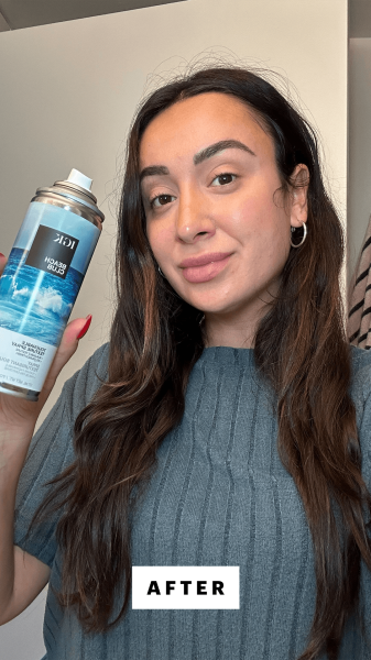 Trakoshis after applying the IGK Beach Club Texture Spray